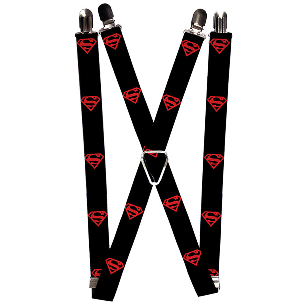 Suspenders - Superboy Shield Black/Red Suspenders DC Comics 1.0-Inch Wide Regular
