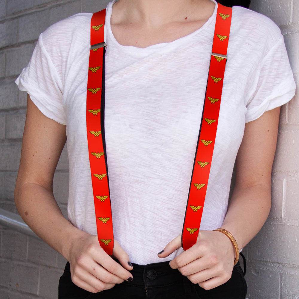 Suspenders - Wonder Woman Logo Red Suspenders DC Comics