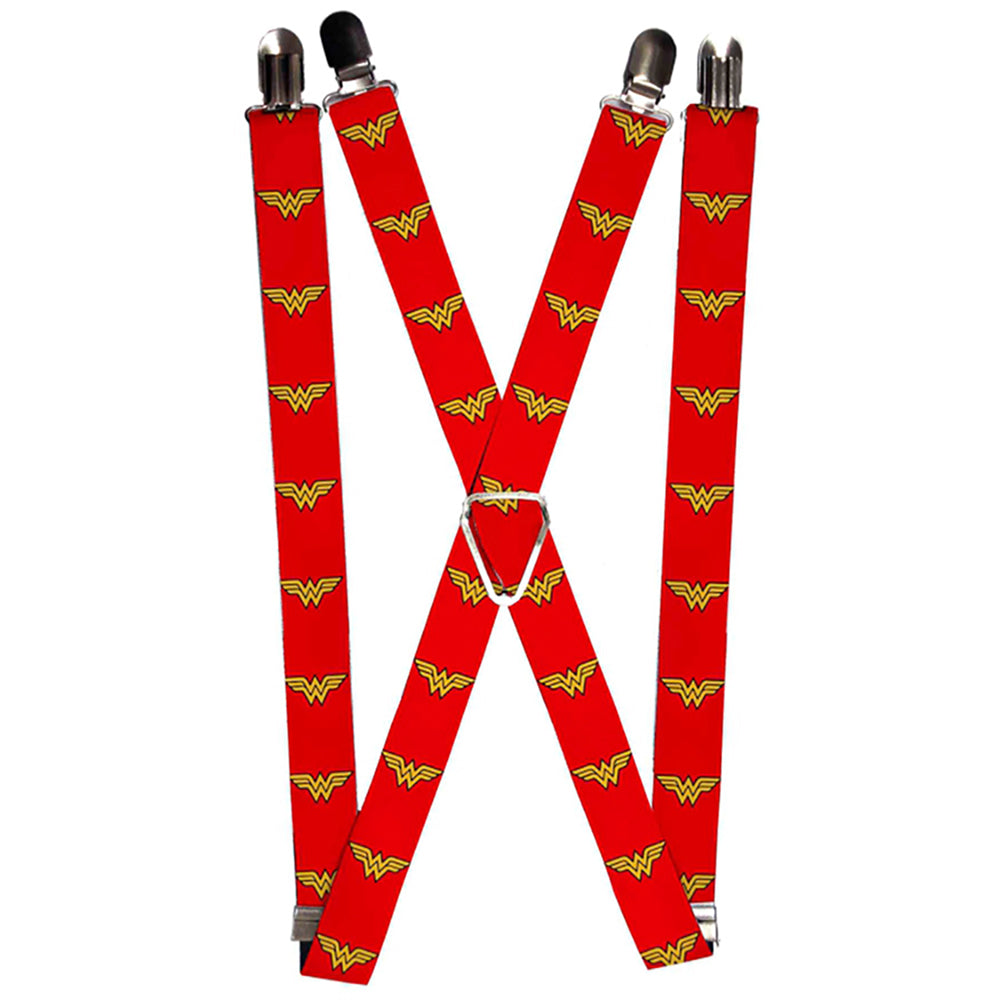 Suspenders - Wonder Woman Logo Red Suspenders DC Comics 1.0-Inch Wide Regular