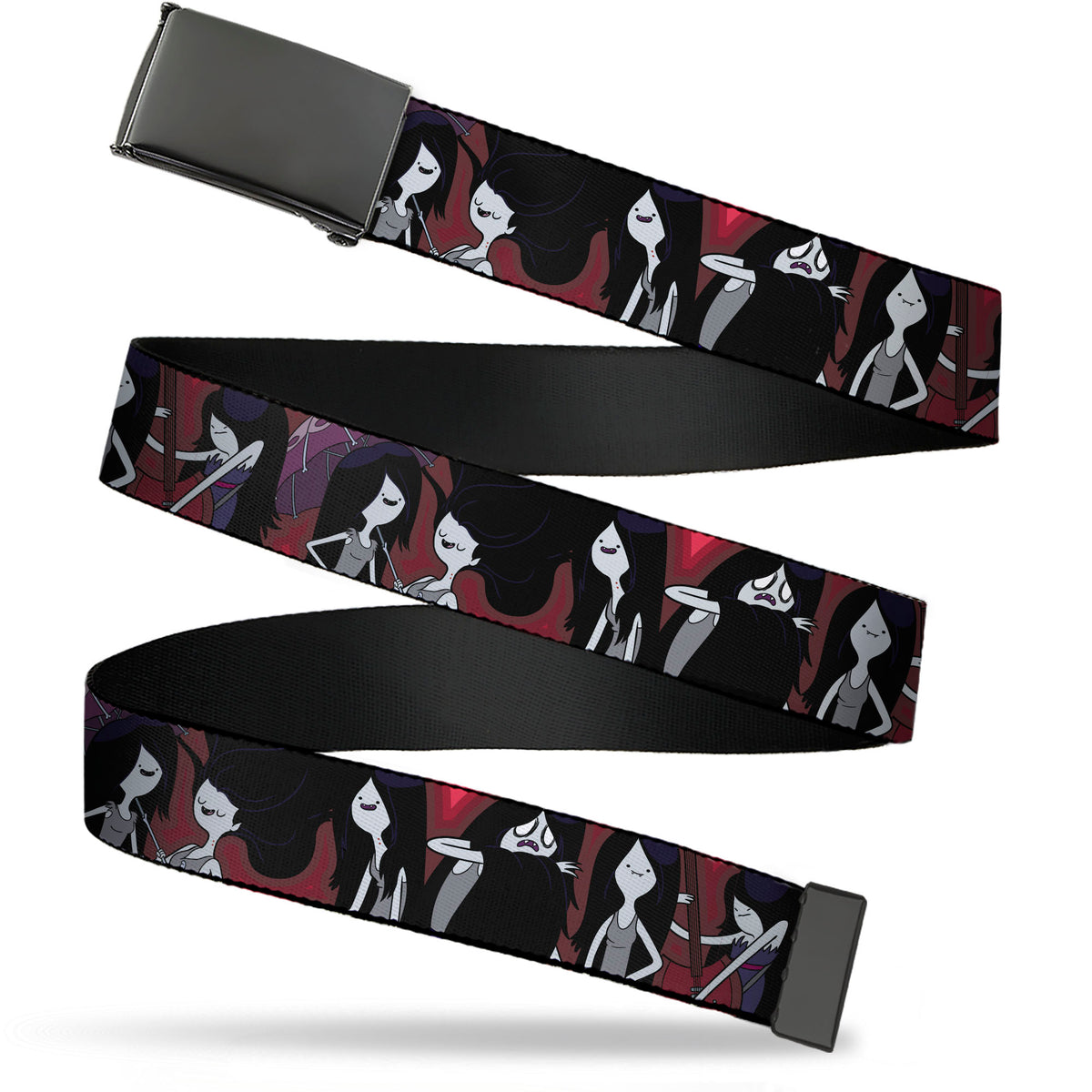Web Belt Blank Black Buckle - Adventure Time Marceline Poses Collage Reds Webbing Web Belts Adventure Time