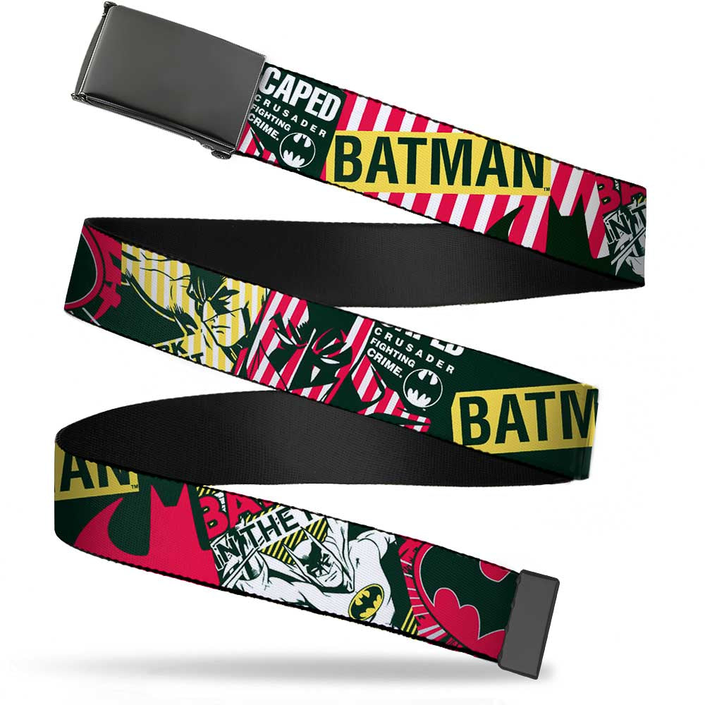 Black Buckle Web Belt - Batman Caped Crusader Webbing Web Belts DC Comics