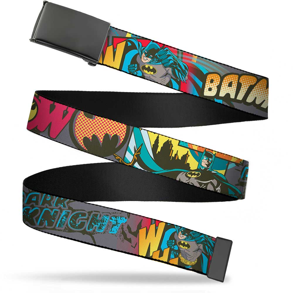 Web Belt Blank Black Buckle - Batman Dark Knight Webbing Web Belts DC Comics