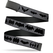 Web Belt Blank Black Buckle - Bat Logo Transitions Gray/Black Webbing Web Belts DC Comics