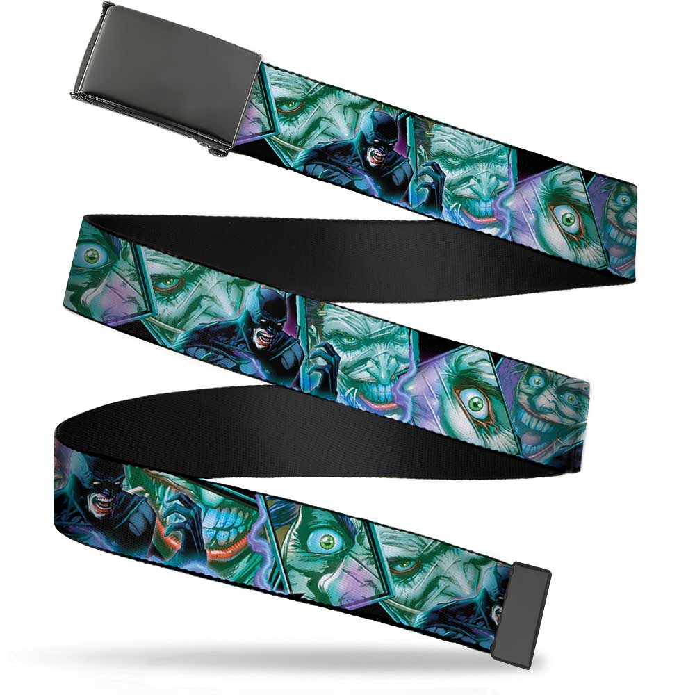 Black Buckle Web Belt - The New 52 Detective Comics Issue #16 Batman Screaming & Joker Expressions Cover Pose Webbing Web Belts DC Comics
