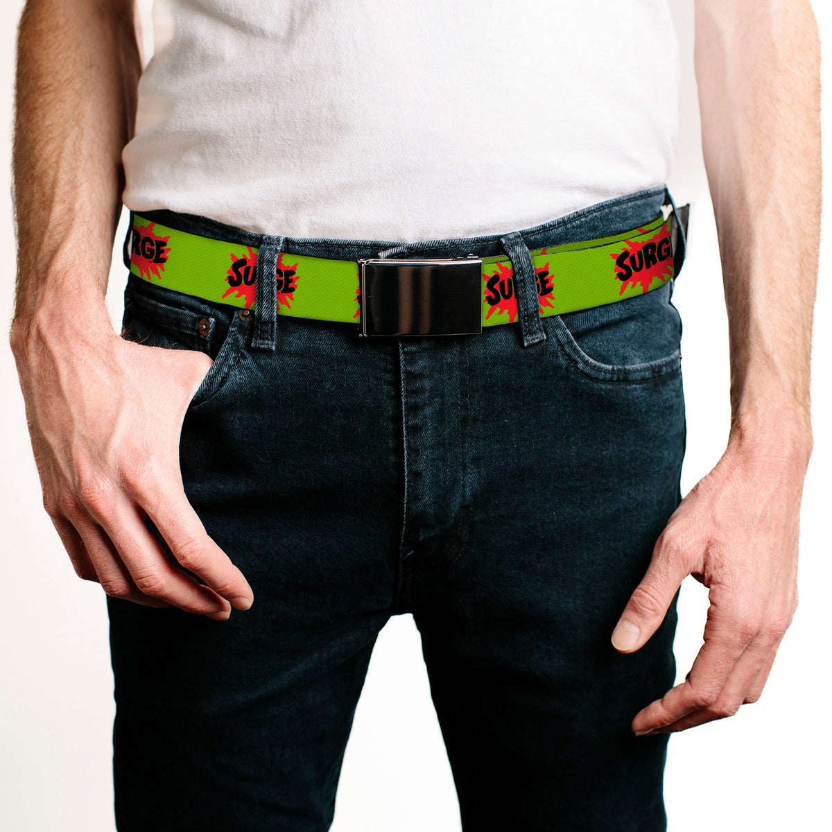 Web Belt Clamp Buckle - SURGE Logo Yellow/Red/Black Webbing Web Belts Coca-Cola