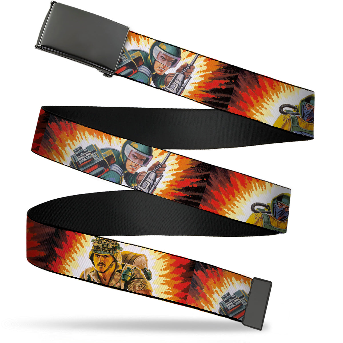 Web Belt Blank Black Buckle - GI Joe Retro Footloose Flash Air Tight Character File Card Explosion Poses Webbing Web Belts Hasbro
