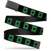 Black Buckle Web Belt - Green Lantern Logo Black/Green Webbing Web Belts DC Comics