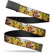 Web Belt Blank Black Buckle - THIS IS FINE Question Hound Cafe Fire Comic Strip Blocks Webbing Web Belts This is Fine