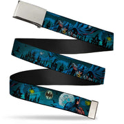 Chrome Buckle Web Belt - Batman Gothic Knights Poses Webbing Web Belts DC Comics