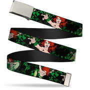 Chrome Buckle Web Belt - DC Originals Poison Ivy 3-Poses/Ivy Black/Greens Webbing Web Belts DC Comics