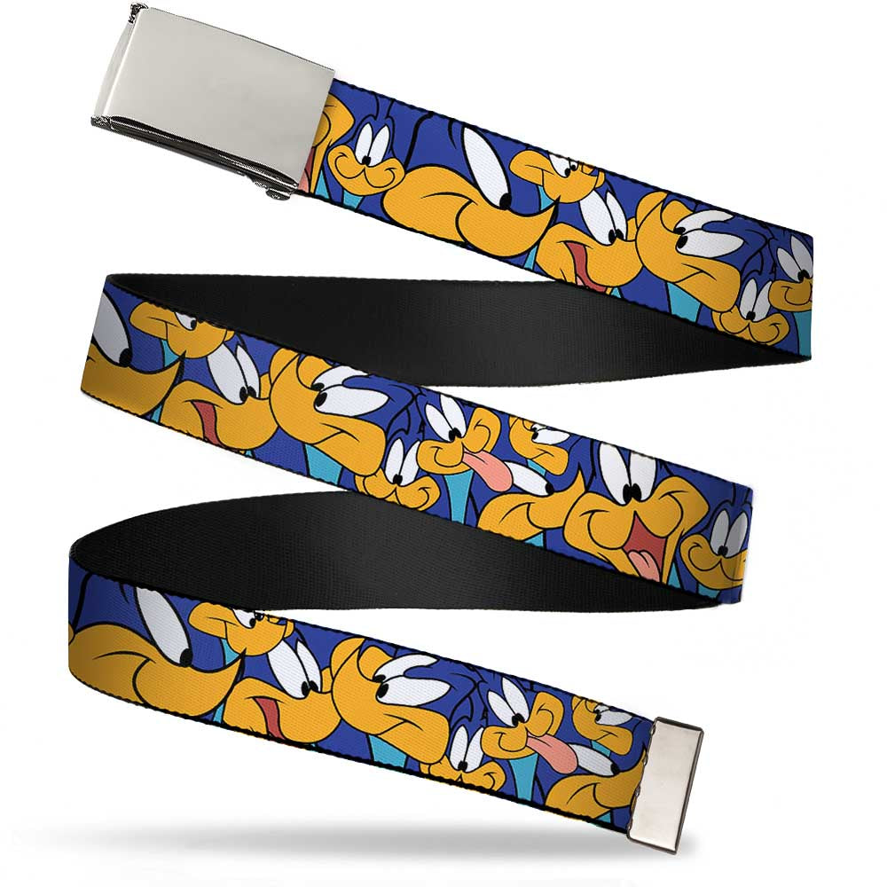 Web Belt Blank Chrome Buckle - Road Runner Expressions Stacked Webbing Web Belts Looney Tunes