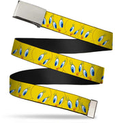 Chrome Buckle Web Belt - Tweety Bird Expressions Yellow Webbing Web Belts Looney Tunes