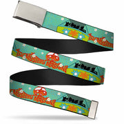 Chrome Buckle Web Belt - Scooby Doo Group in THE MYSTERY MACHINE Webbing Web Belts Scooby Doo