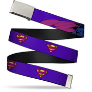 Chrome Buckle Web Belt - Bizzaro Logo w/Bizzaro Pose Webbing Web Belts DC Comics