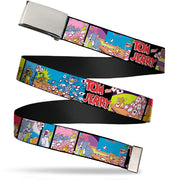 Chrome Buckle Web Belt - TOM & JERRY House of Cards Panels Webbing Web Belts Tom and Jerry