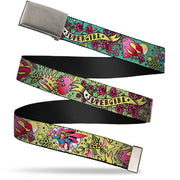 Chrome Buckle Web Belt - Supergirl Tattoo Scene Webbing Web Belts DC Comics