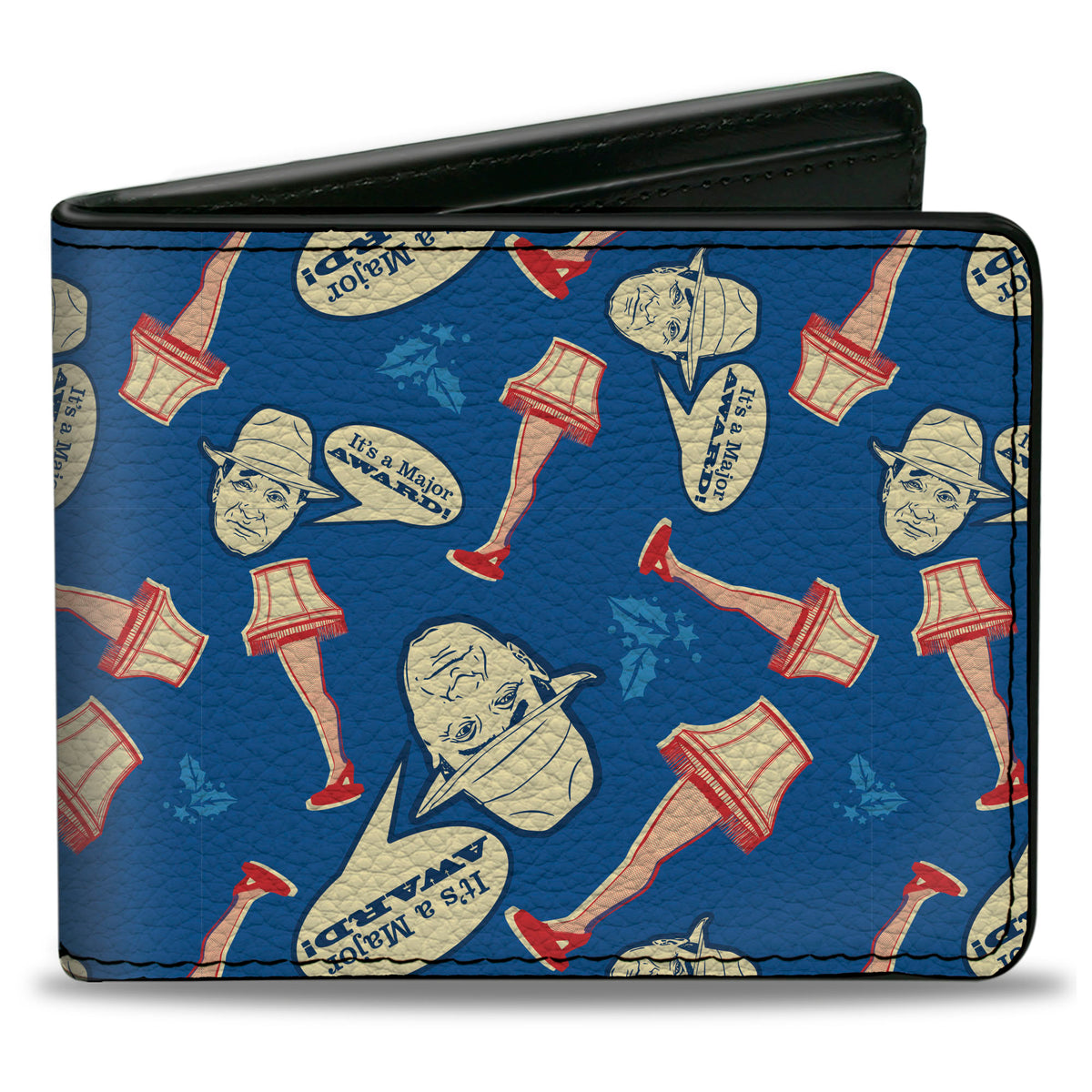 Bi-Fold Wallet - A Christmas Story Lamp IT'S A MAJOR AWARD Collage Blues Red Beige Bi-Fold Wallets A Christmas Story