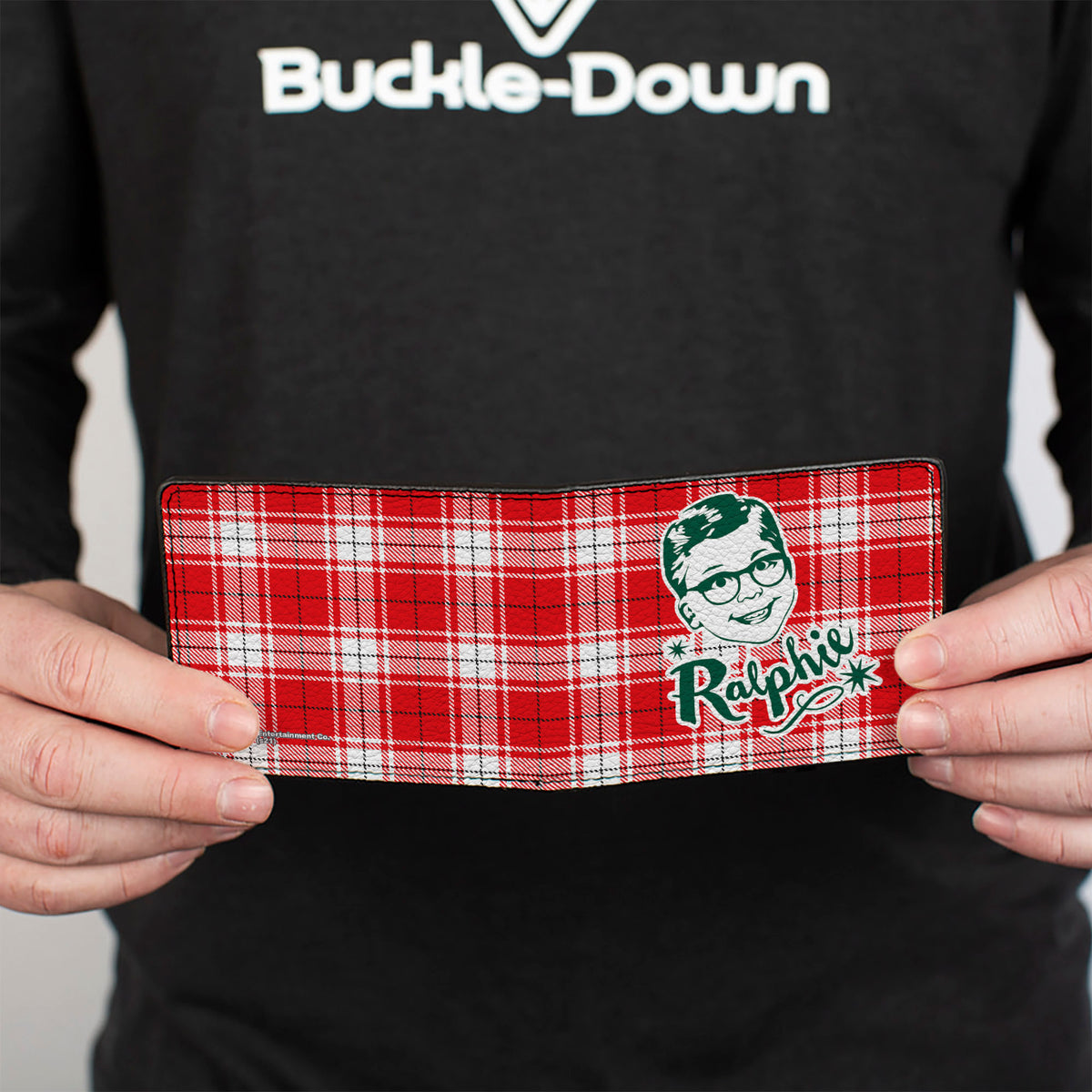 Bi-Fold Wallet - A Christmas Story RALPHIE Smiling Face Plaid Red White Green Bi-Fold Wallets A Christmas Story
