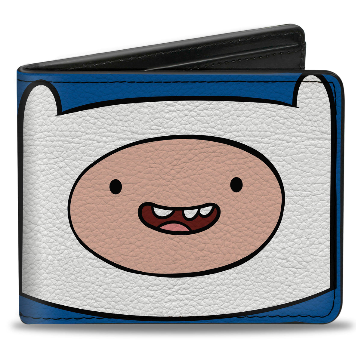 Bi-Fold Wallet - ADVENTURE TIME Title Logo and Finn Smiling Face Blue Bi-Fold Wallets Adventure Time