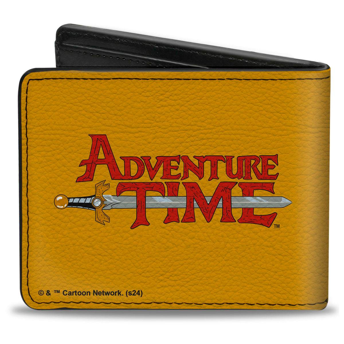 Bi-Fold Wallet - ADVENTURE TIME Title Logo and Jake Face Yellow Bi-Fold Wallets Adventure Time
