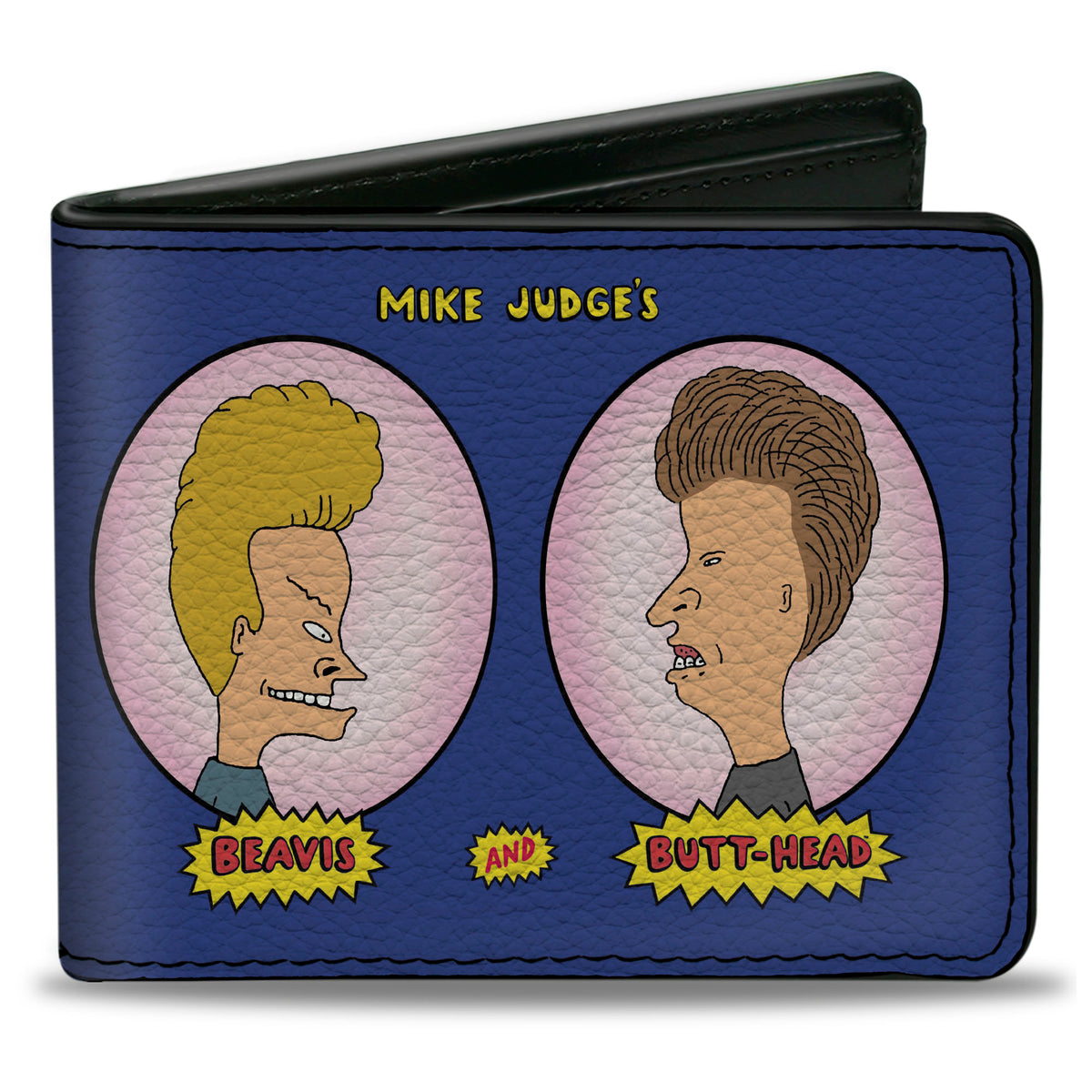 Bi-Fold Wallet - BEAVIS AND BUTT-HEAD Title Logo and Portrait Profiles Blue Bi-Fold Wallets MTV
