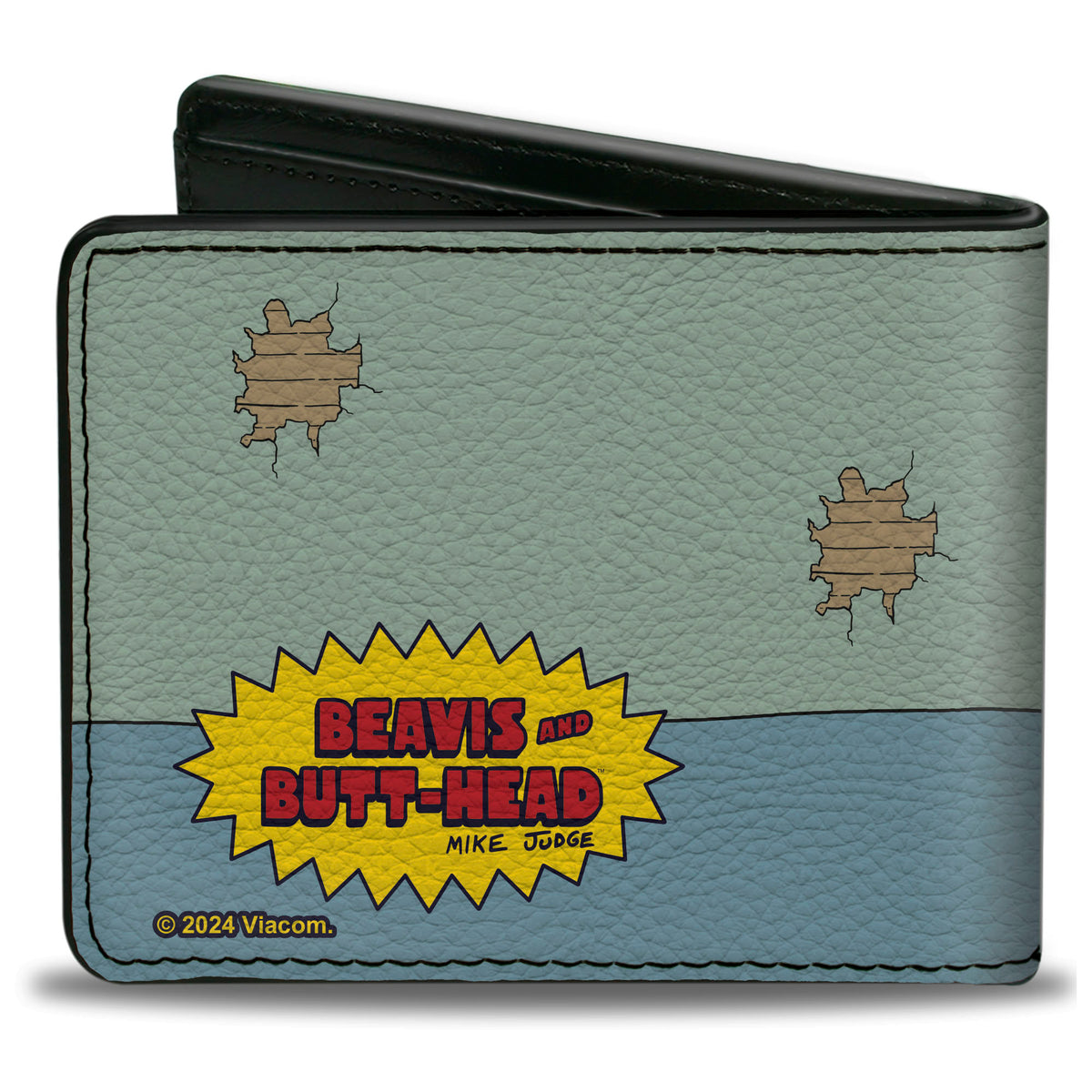 Bi-Fold Wallet - BEAVIS AND BUTT-HEAD Living Room Bubble Gum Scene and Title Logo Bi-Fold Wallets MTV