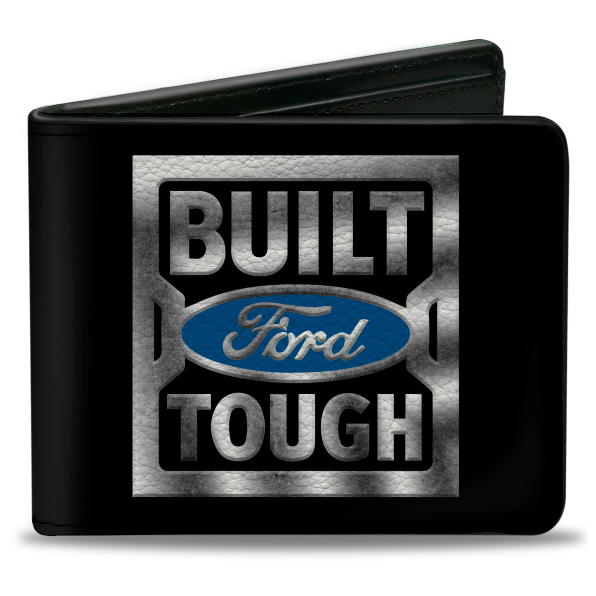 Bi-Fold Wallet - BUILT FORD TOUGH Logo3 Black Silver Gradient Blue Bi-Fold Wallets Ford