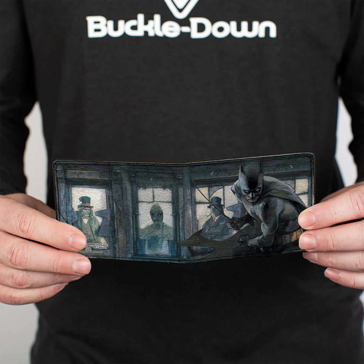 Bi-Fold Wallet - The Dark Knight Annual #1 Cover Pose Batman Action Mad Hatter Scarecrow Penguin in Windows Bi-Fold Wallets DC Comics