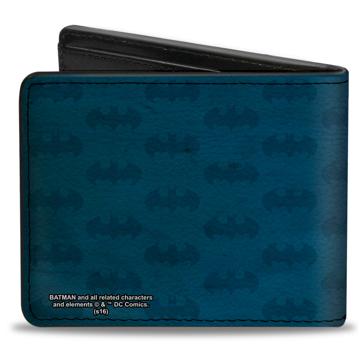 Bi-Fold Wallet - Batman Signal Bat Monogram Distressed Blues Black Yellow Bi-Fold Wallets DC Comics