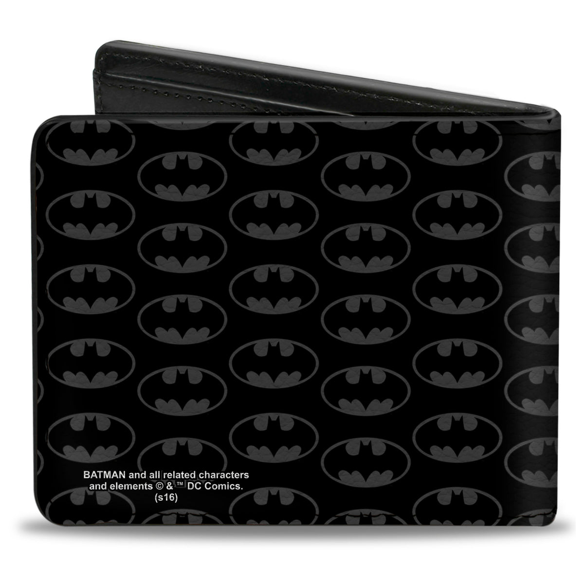 Bi-Fold Wallet - Bat Signal Corner Bat Monogram Black Gray Yellow Bi-Fold Wallets DC Comics