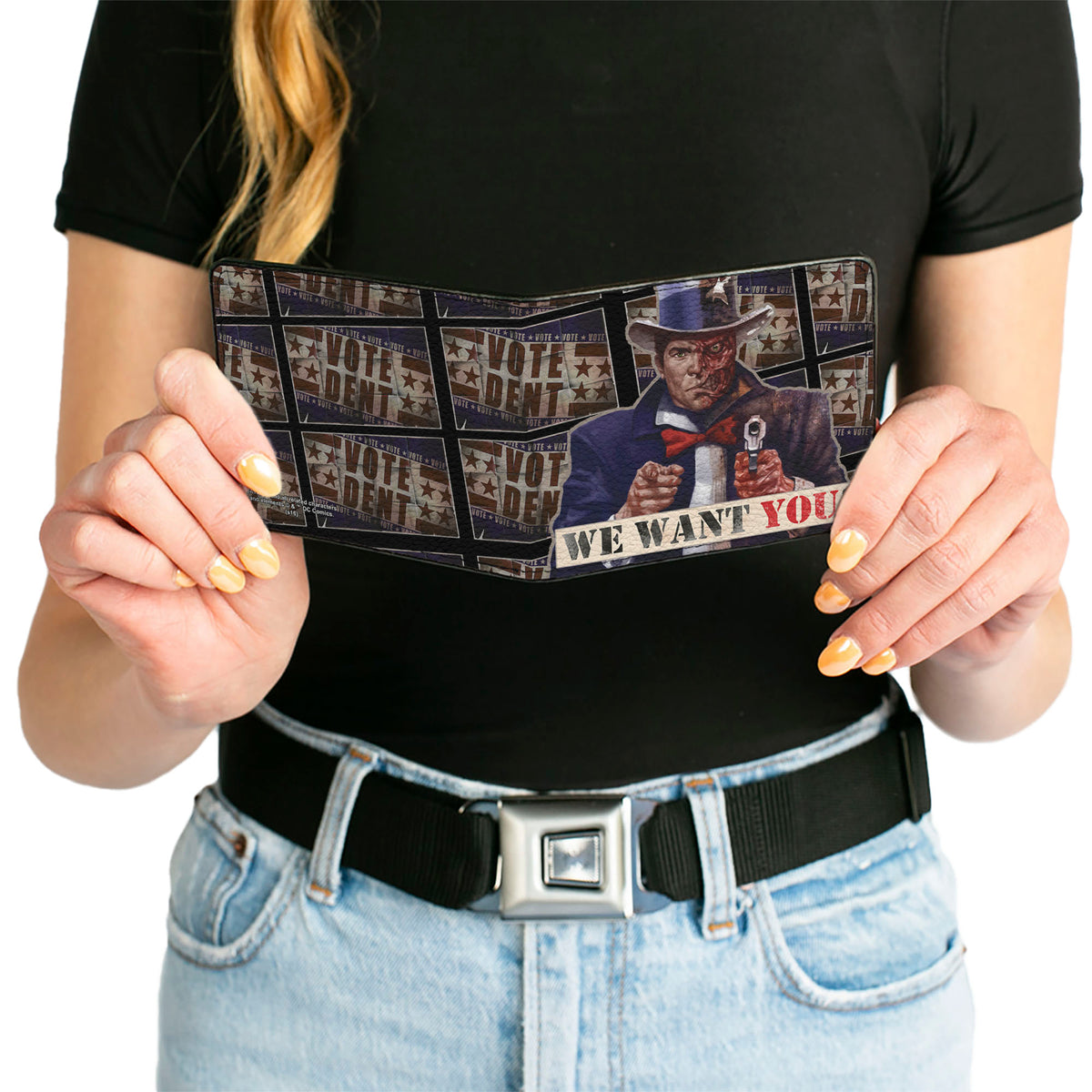 Bi-Fold Wallet - Uncle Two-Face WE WANT YOU! VOTE DENT Poster Blocks Bi-Fold Wallets DC Comics