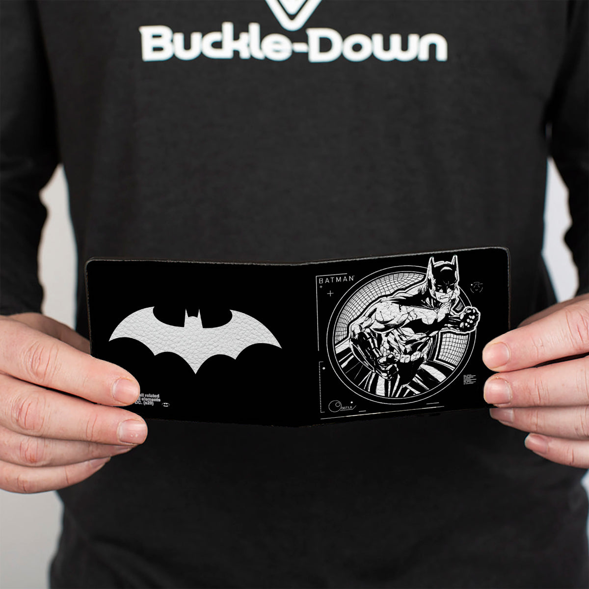 Bi-Fold Wallet - Batman Tech Action Pose + Bat Logo Black White Bi-Fold Wallets DC Comics