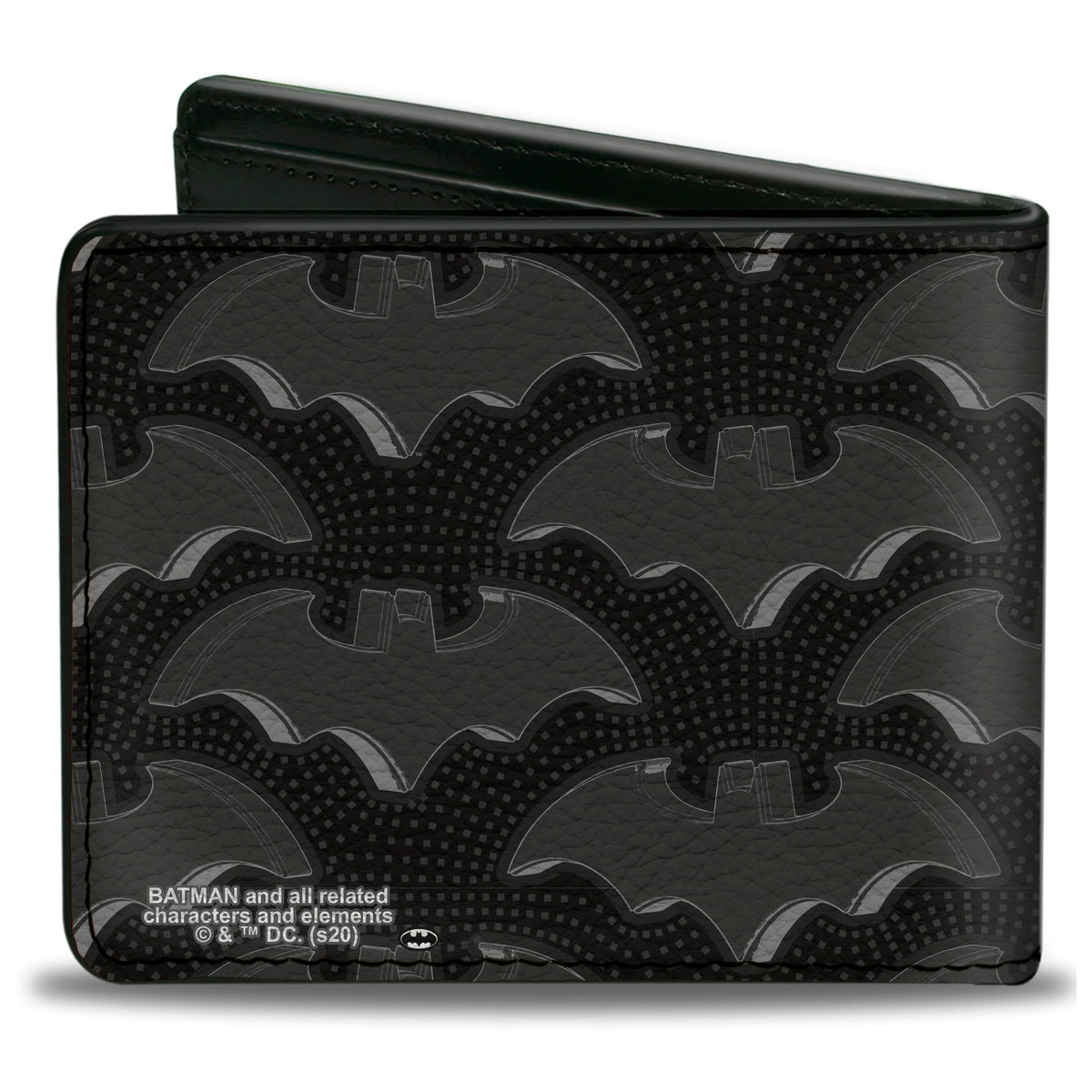 Bi-Fold Wallet - Batman Bat Emblem Turns Dots Black Grays Bi-Fold Wallets DC Comics