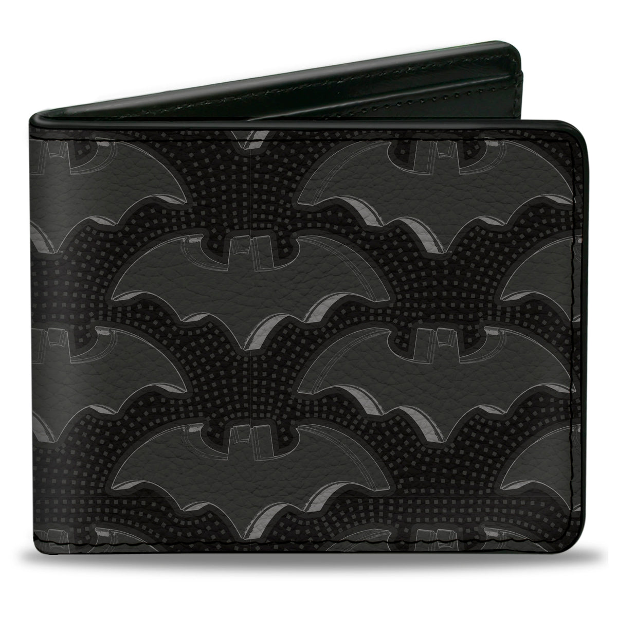 Bi-Fold Wallet - Batman Bat Emblem Turns Dots Black Grays Bi-Fold Wallets DC Comics