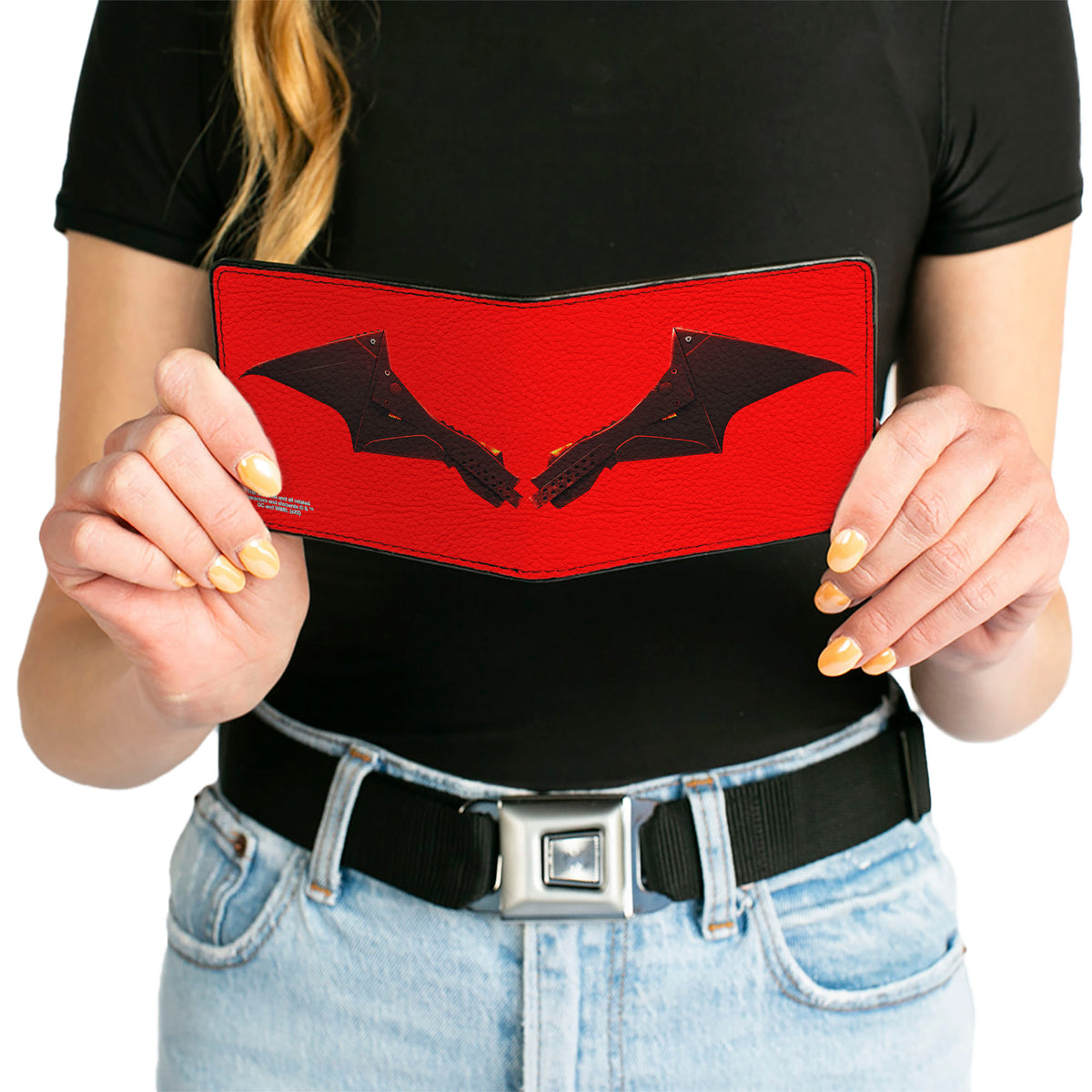 Bi-Fold Wallet - The Batman Movie Bat Wings Weathered Red Black Bi-Fold Wallets DC Comics