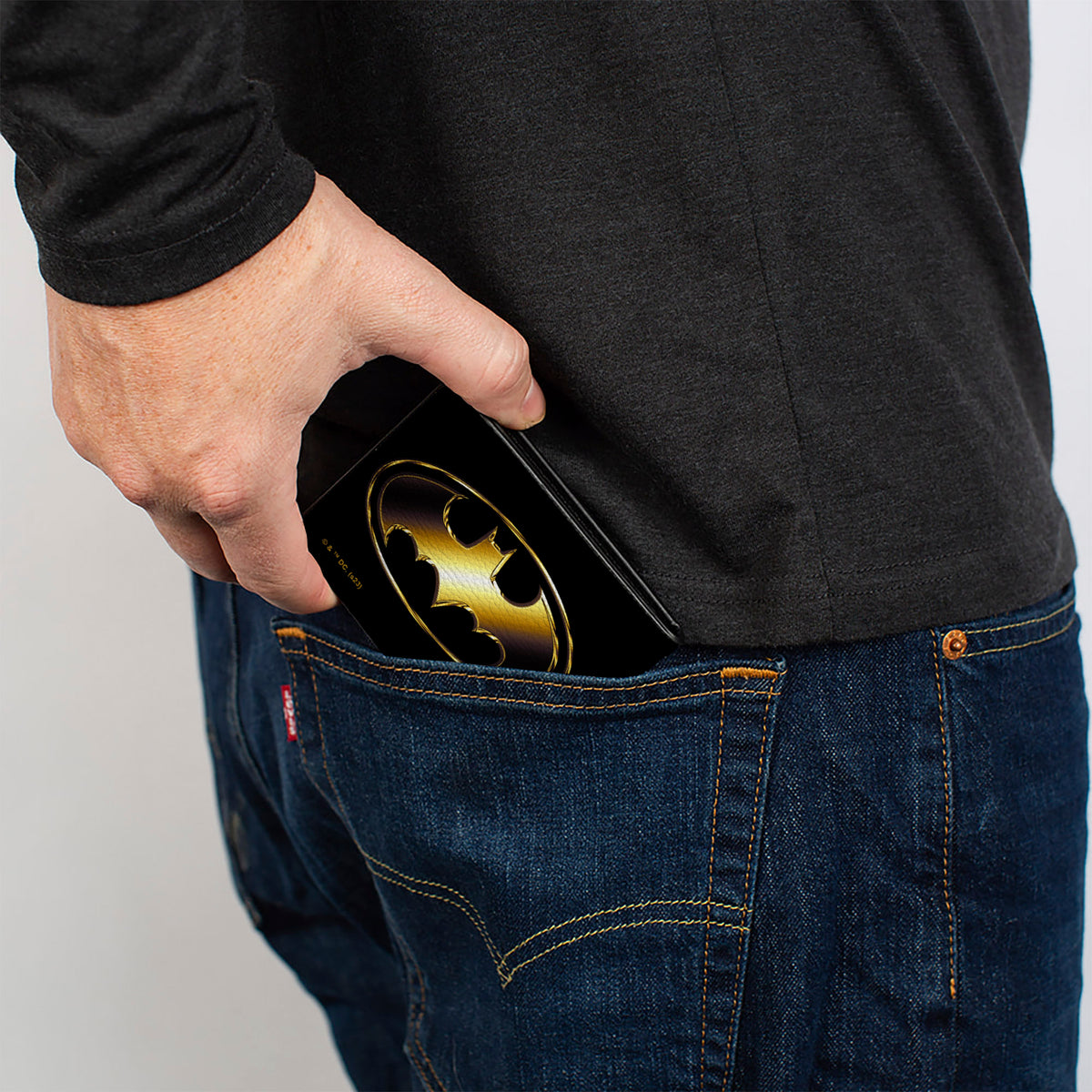 Bi-Fold Wallet - Justice League Batman Bat Signal Logo Black/Gold Bi-Fold Wallets DC Comics