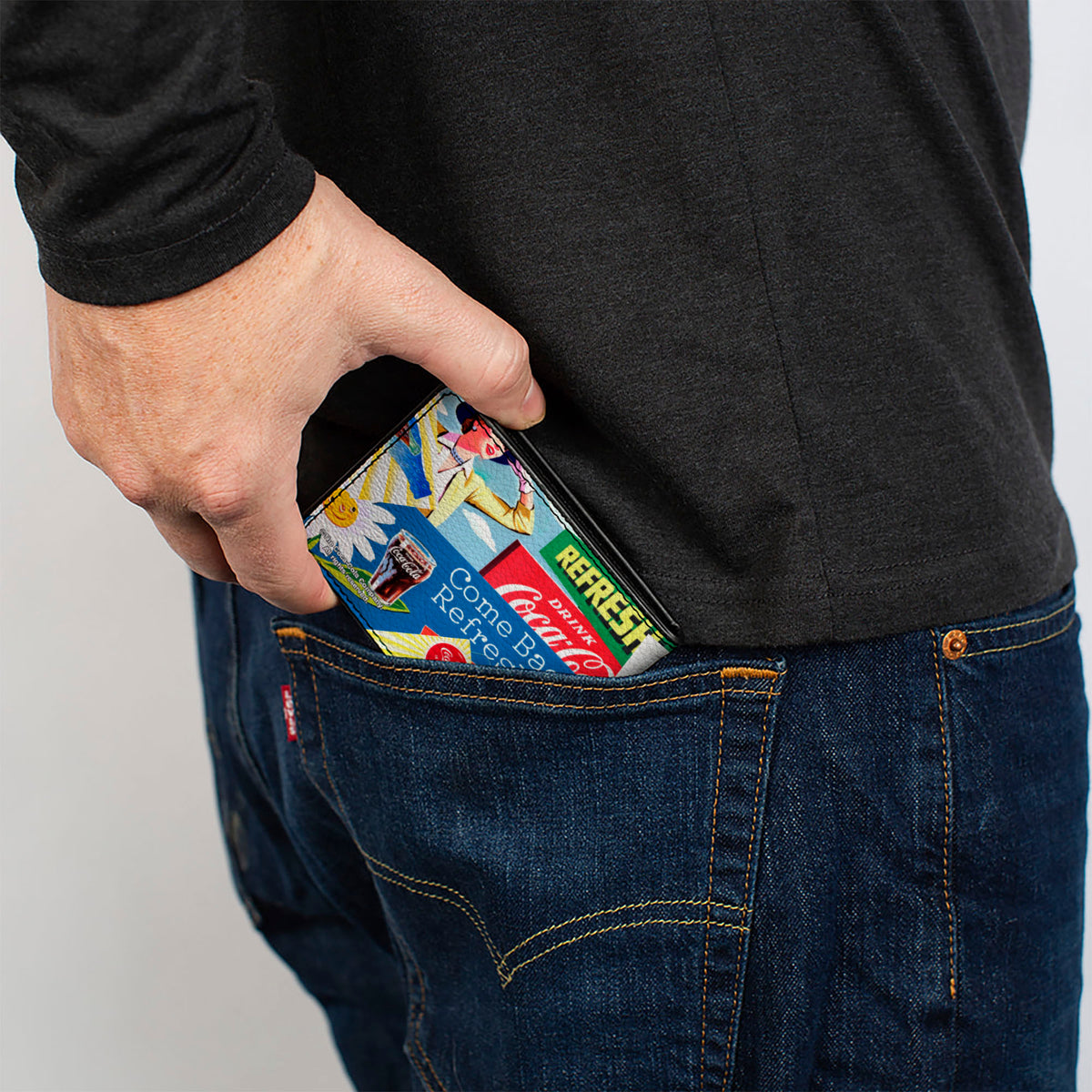 Bi-Fold Wallet - Vintage Coca-Cola COME BACK REFRESHED Ads and Icons Collage Bi-Fold Wallets Coca-Cola