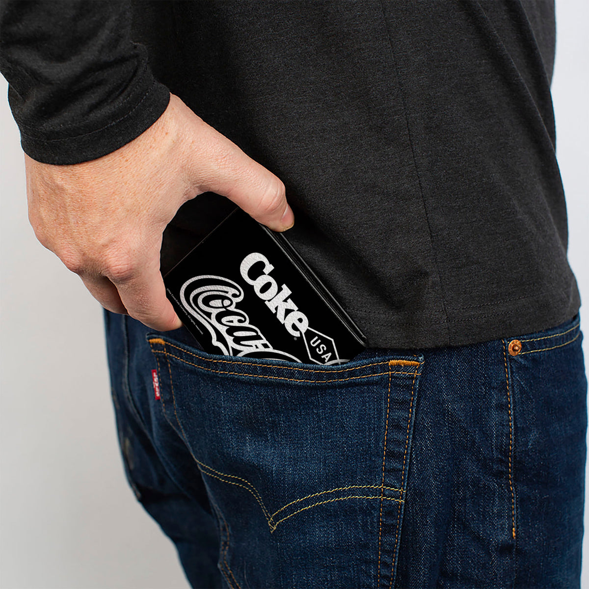 Bi-Fold Wallet - COCA-COLA COKE Typography IT'S THE REAL THING Black/White Bi-Fold Wallets Coca-Cola