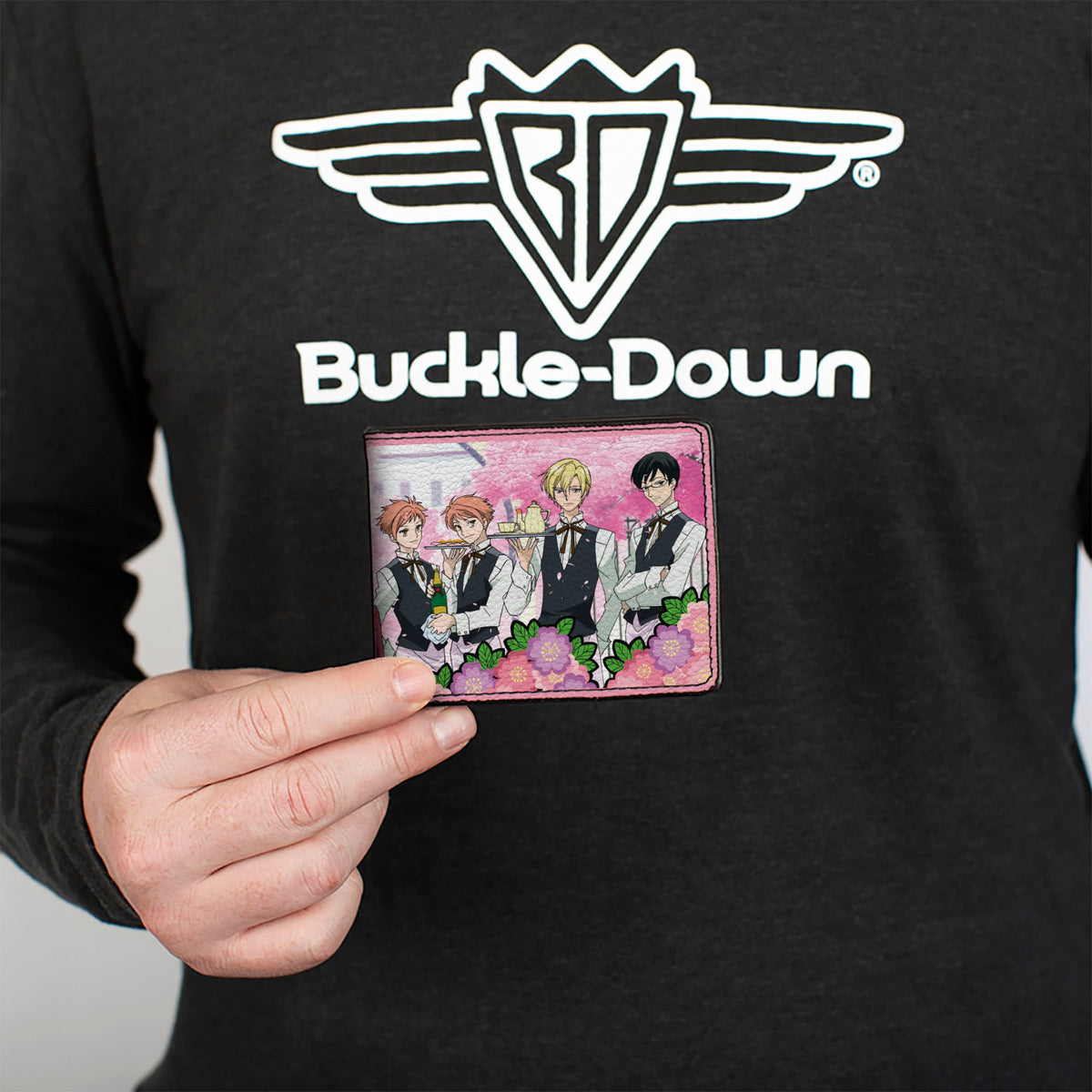 Bi-Fold Wallet - OURAN HIGH SCHOOL HOST CLUB Butler Group Pose and Title Logo Pinks Bi-Fold Wallets Ouran High School Host Club