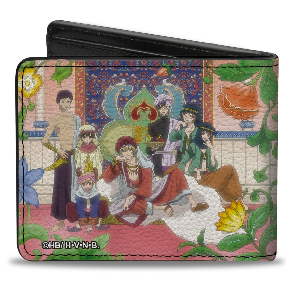 Bi-Fold Wallet - OURAN HIGH SCHOOL HOST CLUB Arabian Palace Group Pose and Title Logo Pinks Bi-Fold Wallets Ouran High School Host Club