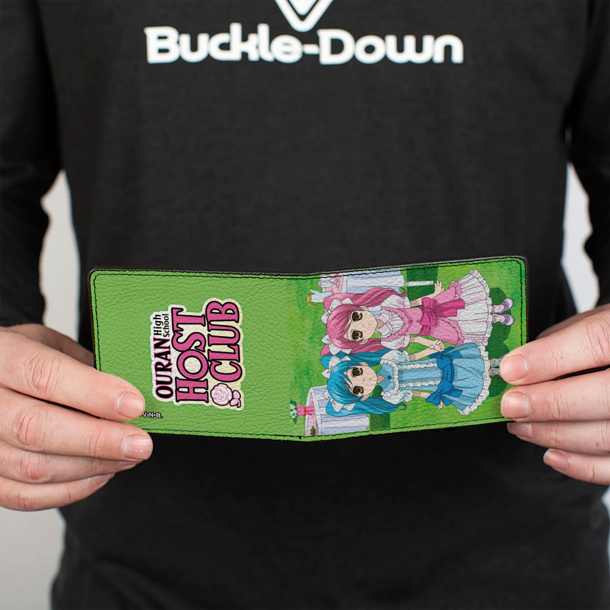 Bi-Fold Wallet - OURAN HIGH SCHOOL HOST CLUB Little Girl Hitachiin Twins Pose and Title Logo Bi-Fold Wallets Ouran High School Host Club