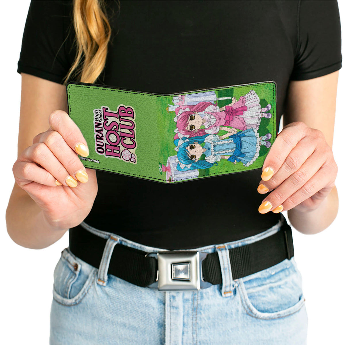 Bi-Fold Wallet - OURAN HIGH SCHOOL HOST CLUB Little Girl Hitachiin Twins Pose and Title Logo Bi-Fold Wallets Ouran High School Host Club