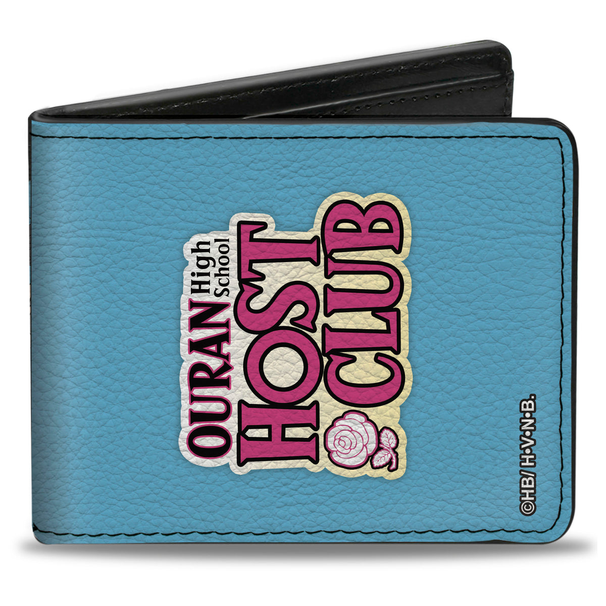 Bi-Fold Wallet - OURAN HIGH SCHOOL HOST CLUB Chibi Character Group Pose and Title Logo Blue Bi-Fold Wallets Ouran High School Host Club