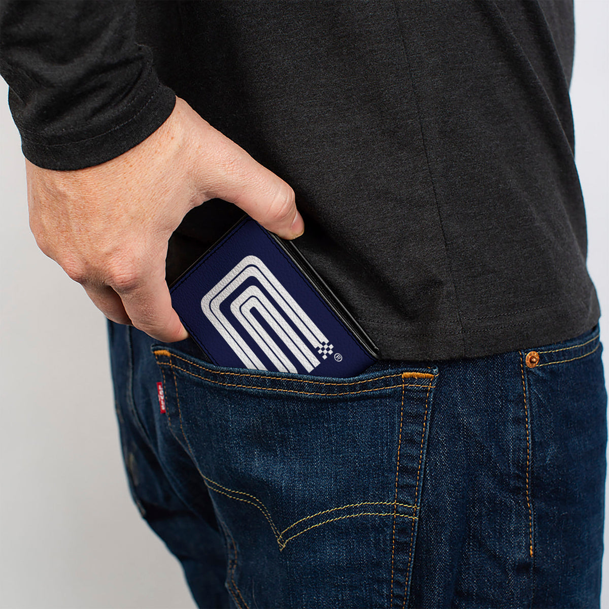 Bi-Fold Wallet - Carroll Shelby CS Racing Logo Navy White Bi-Fold Wallets Shelby