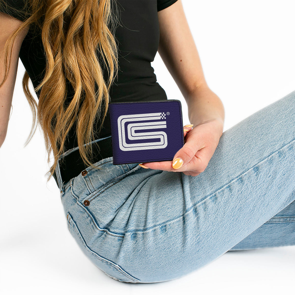Bi-Fold Wallet - Carroll Shelby CS Racing Logo Navy White Bi-Fold Wallets Shelby