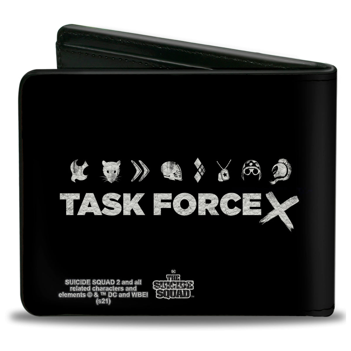 Bi-Fold Wallet - The Suicide Squad TASK FORCE X Character Icons Black White Bi-Fold Wallets DC Comics