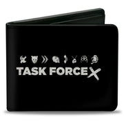 Bi-Fold Wallet - The Suicide Squad TASK FORCE X Character Icons Black White Bi-Fold Wallets DC Comics