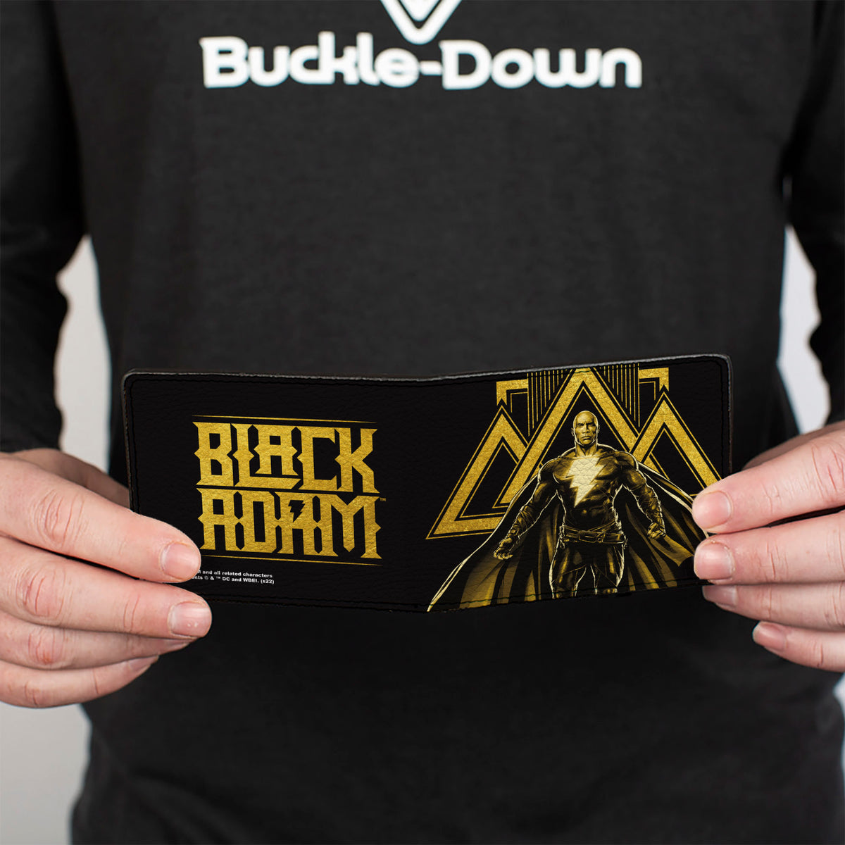Bi-Fold Wallet - Black Adam Pose + Title Logo Black Yellows Bi-Fold Wallets DC Comics