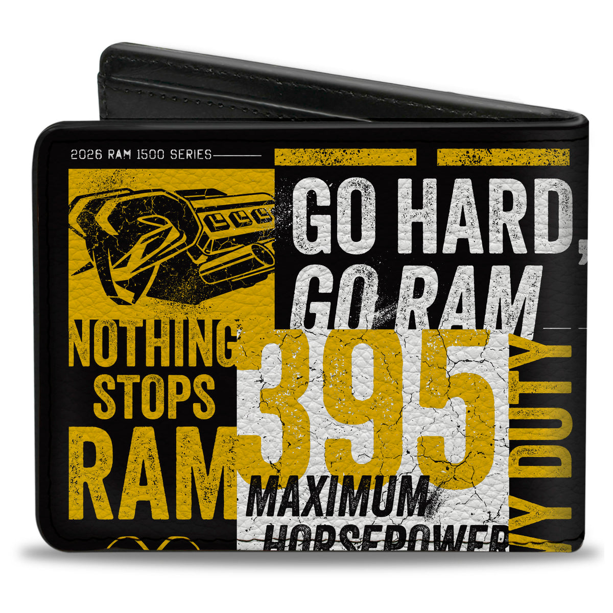 Bi-Fold Wallet - RAM 1500 SERIES NOTHING STOP RAMS Collage Black/Yellow/White Bi-Fold Wallets Ram