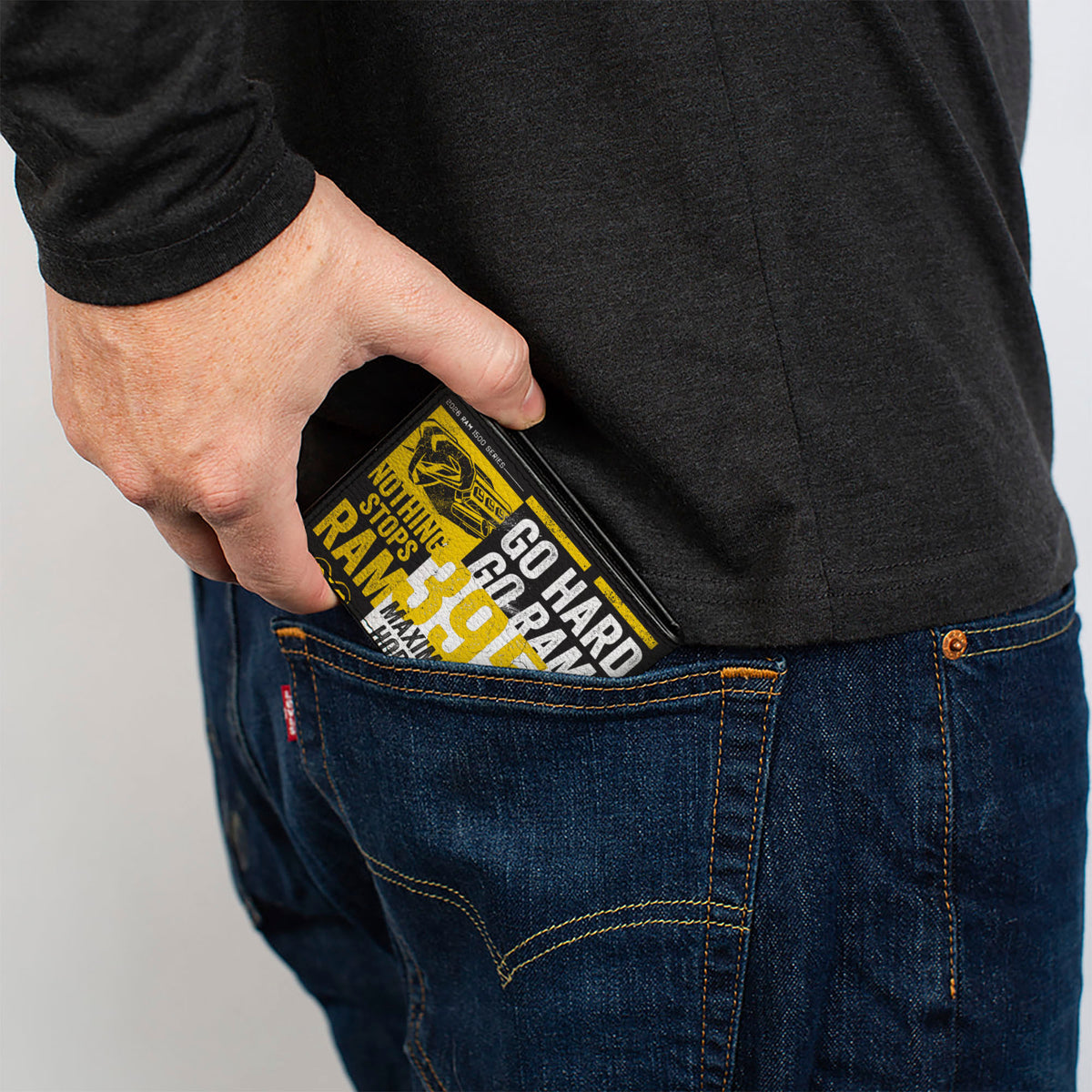 Bi-Fold Wallet - RAM 1500 SERIES NOTHING STOP RAMS Collage Black/Yellow/White Bi-Fold Wallets Ram